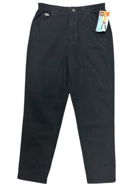 Lee Relaxed Side Elastic Waist Pants Tapered Leg Black Comfort Fit